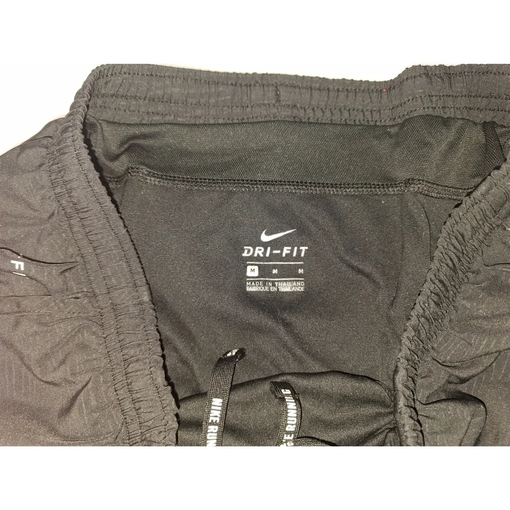 Nike Dri-FIT Women Black Running Shorts Zipper Pocket Size M 1232
